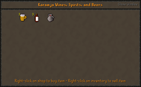 Karamja Wines, Spirits, and Beers. stock.png